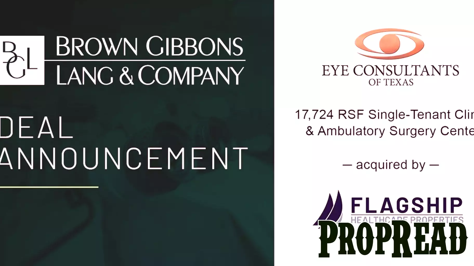 BGL Unveils Sale of Eye Consultants of Texas and Lonestar Ambulatory Surgery Center